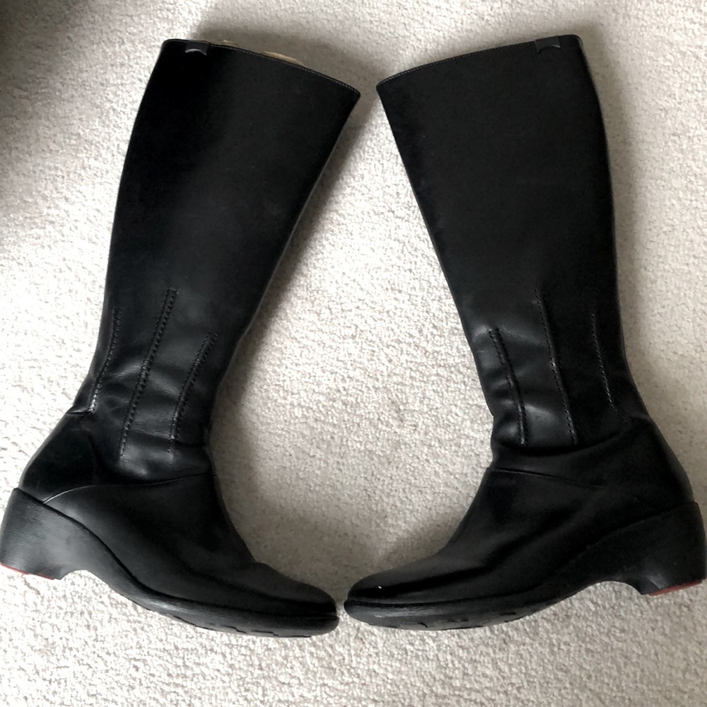Camper Tall Leather Boots with Weatherproof Sole